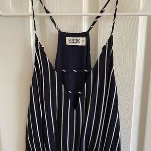 LF SEEK THE LABEL STRIPED ROMPER